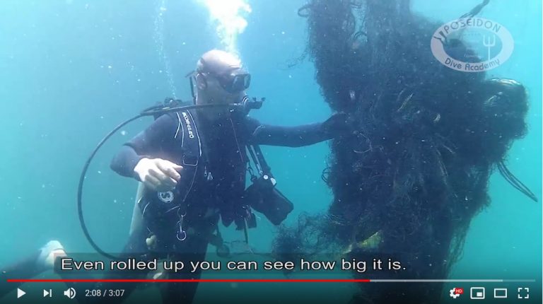 removing abandoned fishing nets